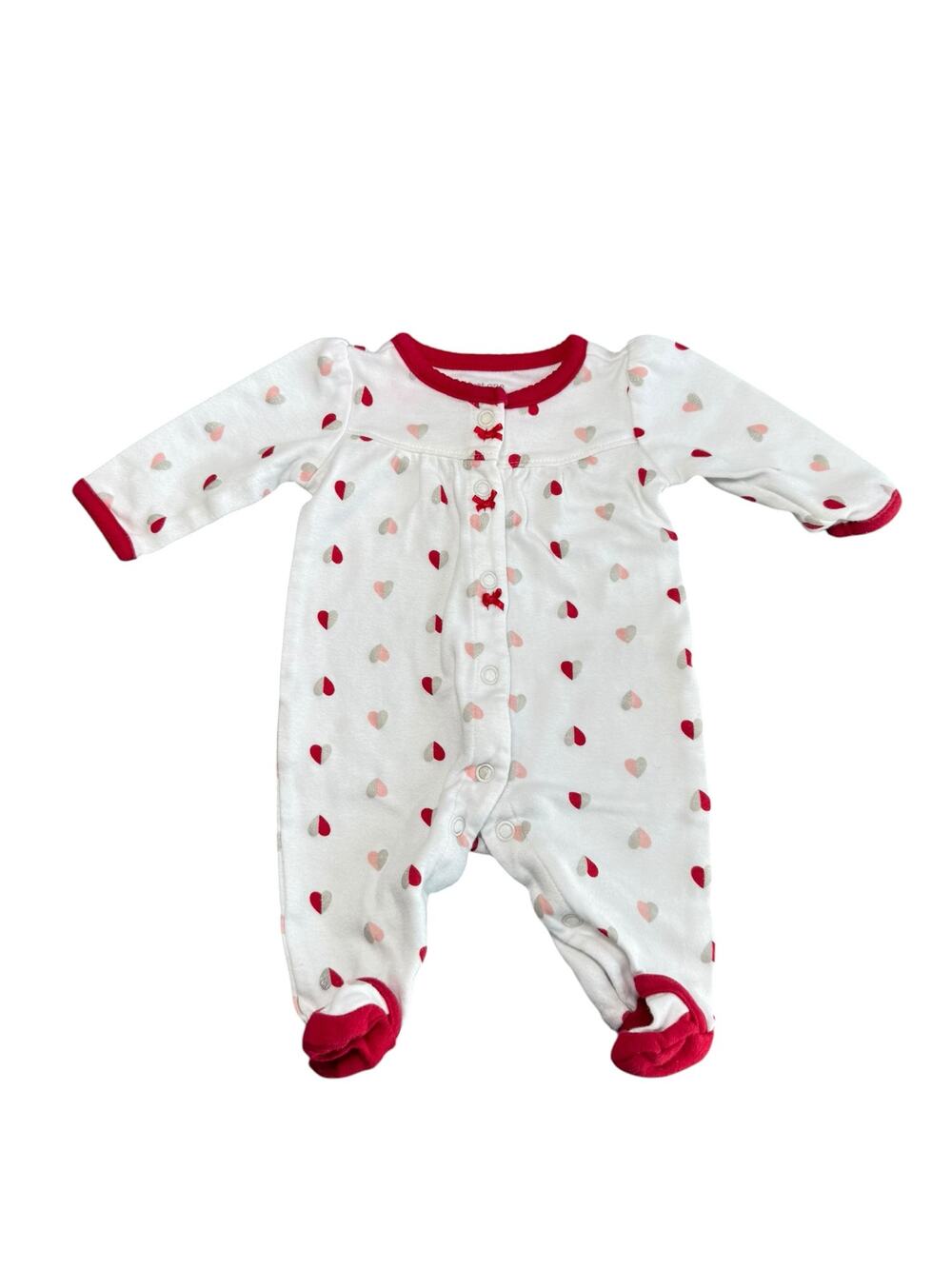 Carters Baby Girl Sleepwear Footie Pajamas Red Hearts Size Newborn